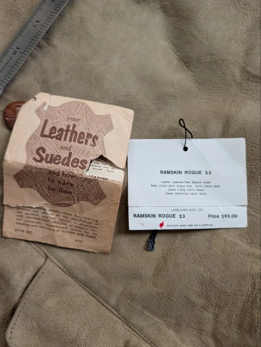 Lakeland Sportswear Mens Tan Brown Ramskin Rogue Leather Rancher Jacket Size 42